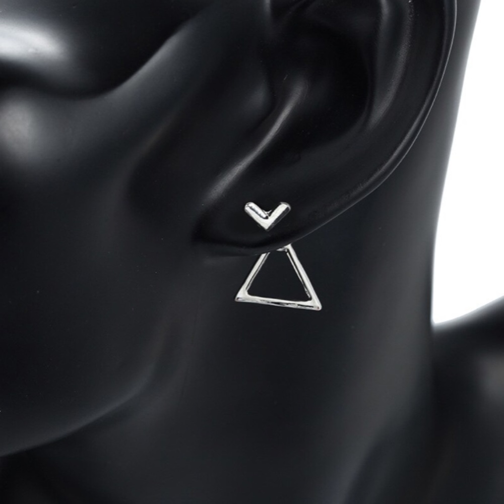 Dainty Geometric Peekaboo Earrings - Picture 4 of 11